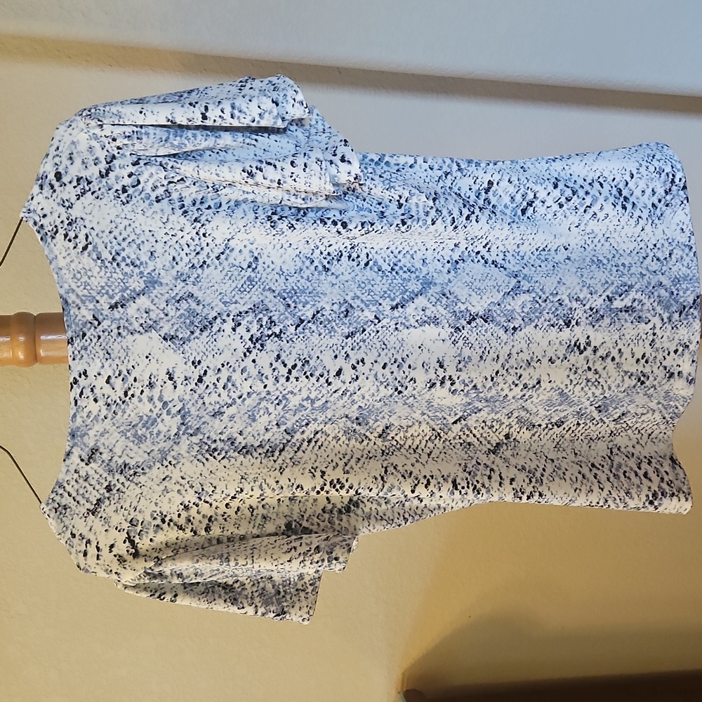 NWT, Calvin Klein Blue and White Top, Small - Picture 5 of 8